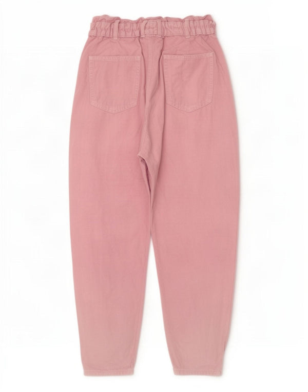 Zara Jeans Cónicos De Cintura Alta Para Mujer EU 38 Small W28 L25 Rosa