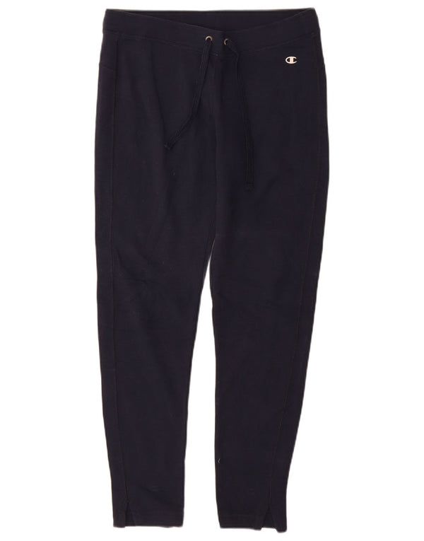 Champion Womens Tracksuit Trousers UK 12 Medium  Navy Blue Cotton