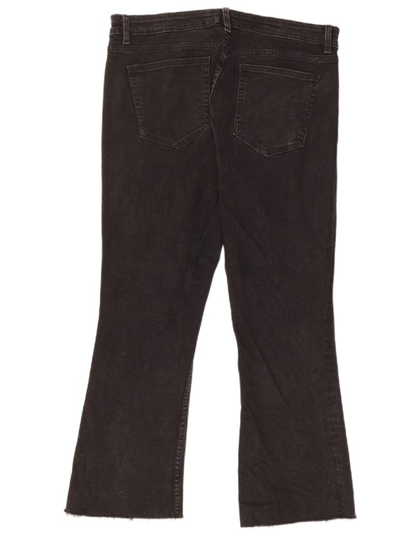 Zara Mujer Crop Bootcut Jeans EU 44 XL W34 L24 Algodón Negro