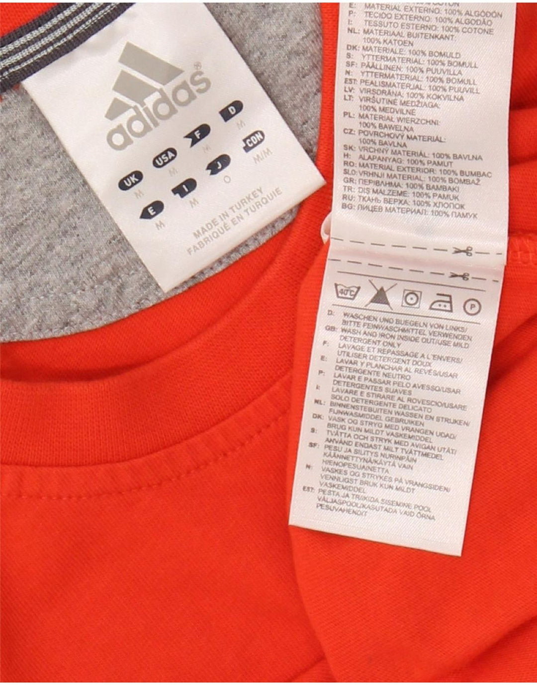 ADIDAS Camiseta Hombre Top Medio Naranja Algodón