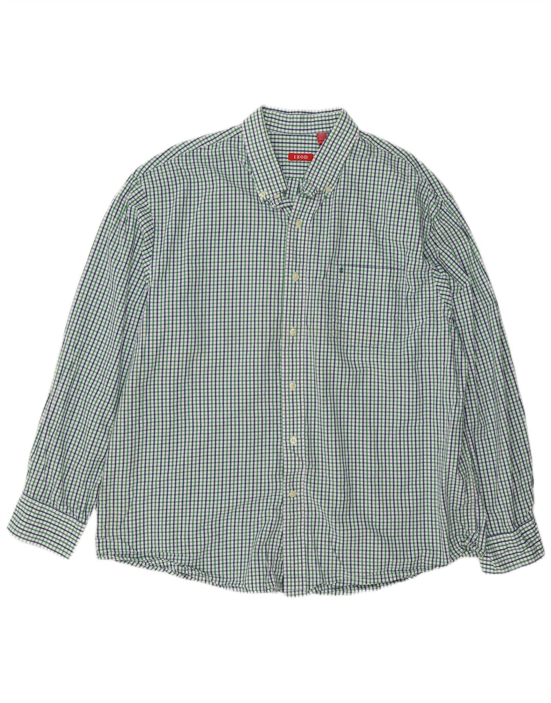 IZOD Camisa para hombre 2XL Algodón a cuadros verde