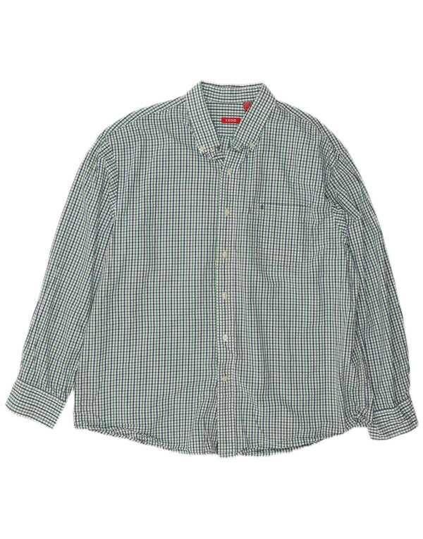 IZOD Camisa para hombre 2XL Algodón a cuadros verde