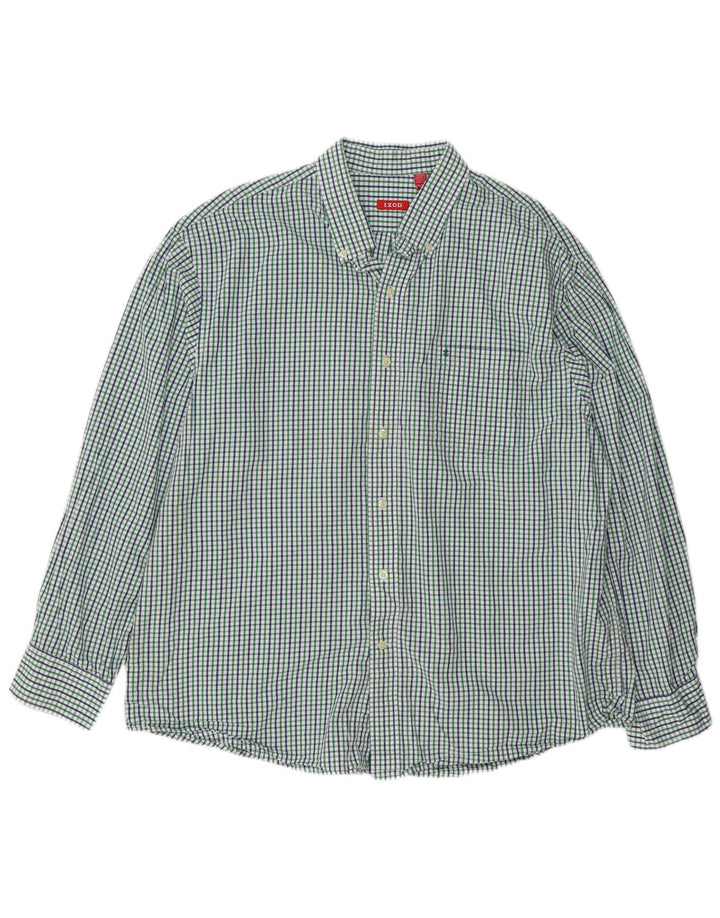 IZOD Camisa para hombre 2XL Algodón a cuadros verde