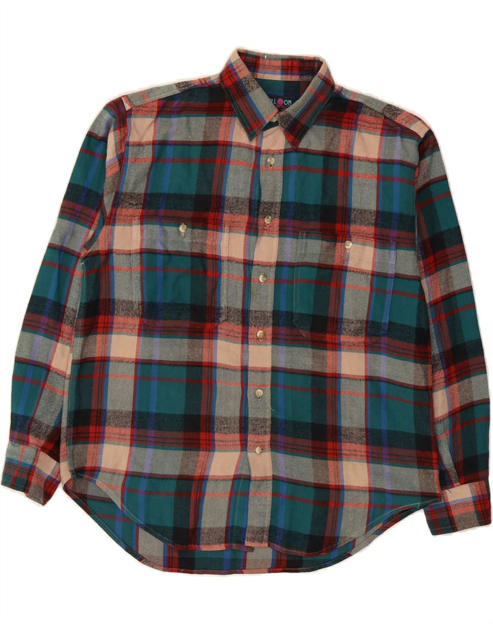 BALLOON Mens Flannel Shirt Small Multicoloured Check Cotton Vintage Balloon and Second-Hand Balloon from Messina Hembry 