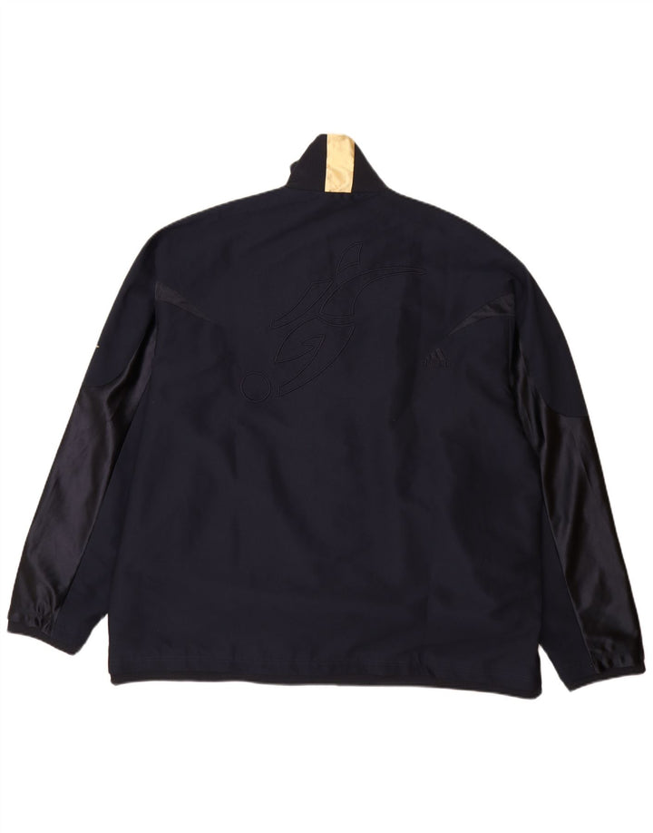 Adidas Chaqueta impermeable para hombre UK 42 XL Poliéster azul marino