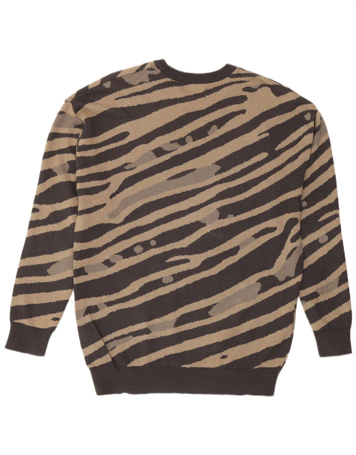 Zara Hombre Sudadera Jumper Small Marrón Rayas Algodón