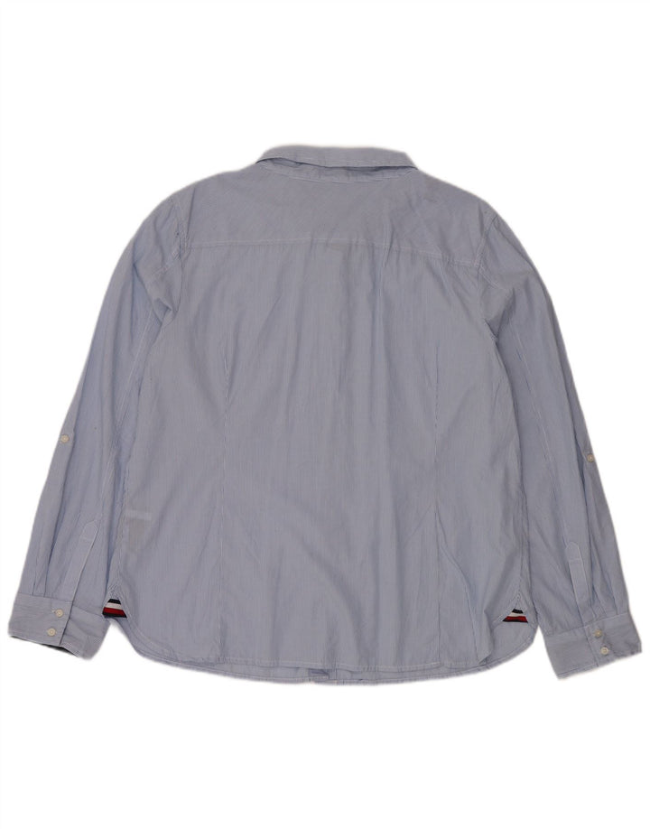 TOMMY HILFIGER Camisa de mujer UK 20 2XL Algodón a rayas azules