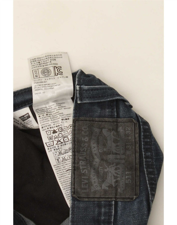Levi's Hombre 511 Slim Jeans W31 L32 Algodón Azul Marino