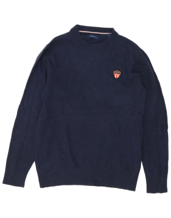 Gant Jersey De Cuello Redondo Para Hombre Jersey Small De Lana De Cordero Azul Marino