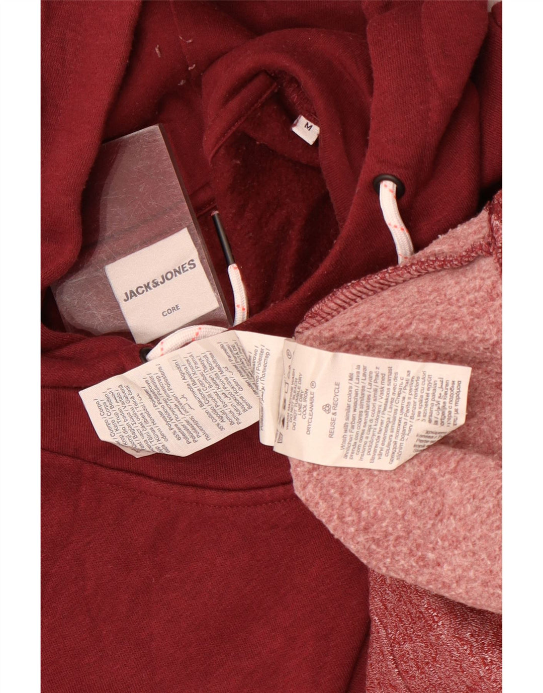 Jack & Jones Hombre Sudadera con capucha Jumper Medium Borgoña Colorblock Poliéster