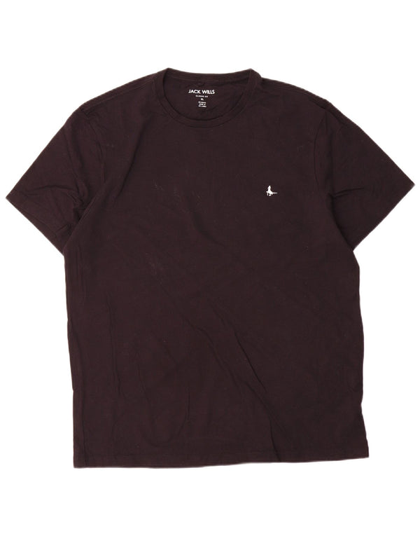 Jack Wills Camiseta de corte clásico para hombre Top XL Algodón negro