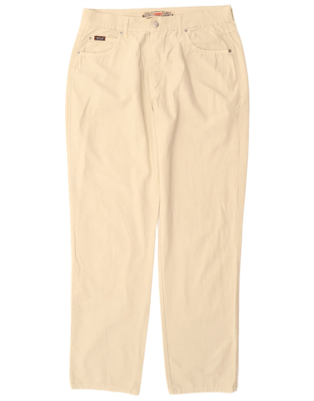 WILD JEANS Pantalones casuales cónicos para hombre IT 54 2XL W34 L33 Algodón beige