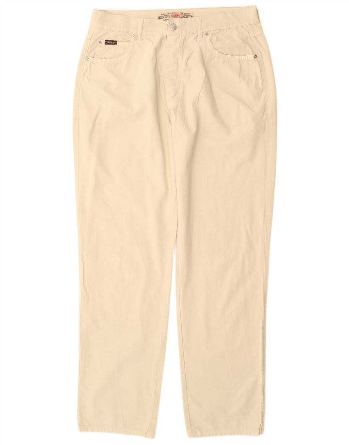 WILD JEANS Pantalones casuales cónicos para hombre IT 54 2XL W34 L33 Algodón beige