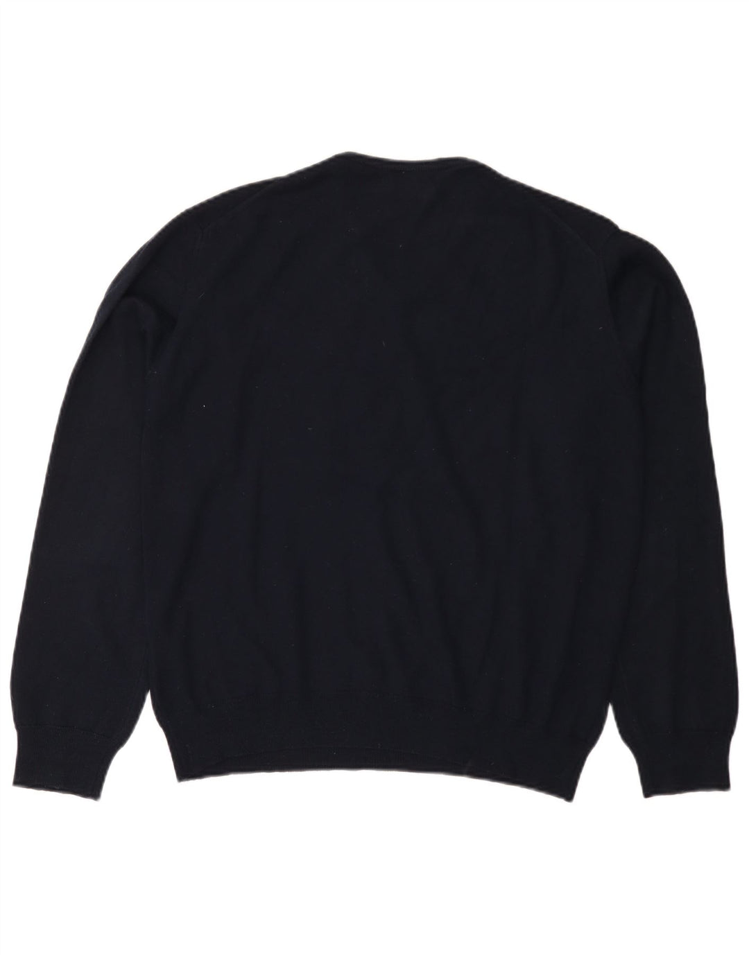 RIFLE Suéter con cuello en V para mujer UK 18 XL Acrílico azul marino