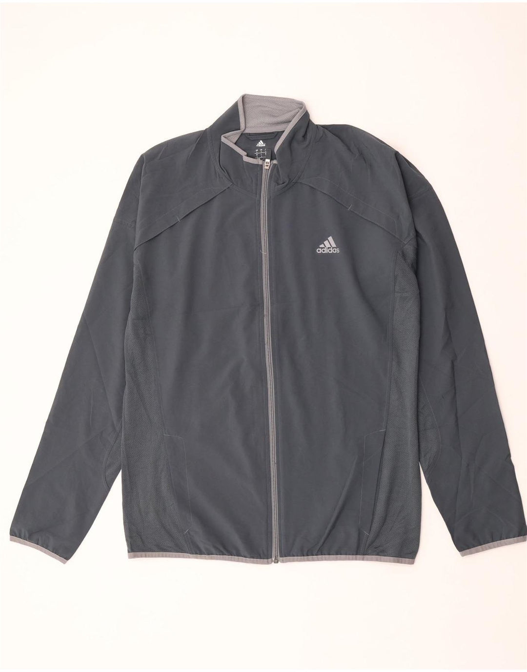 Adidas Mens Climalite Chándal Top Chaqueta Grande Gris Poliéster