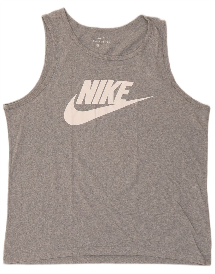 Nike - Camiseta sin mangas con gráfico para hombre, talla grande, algodón gris