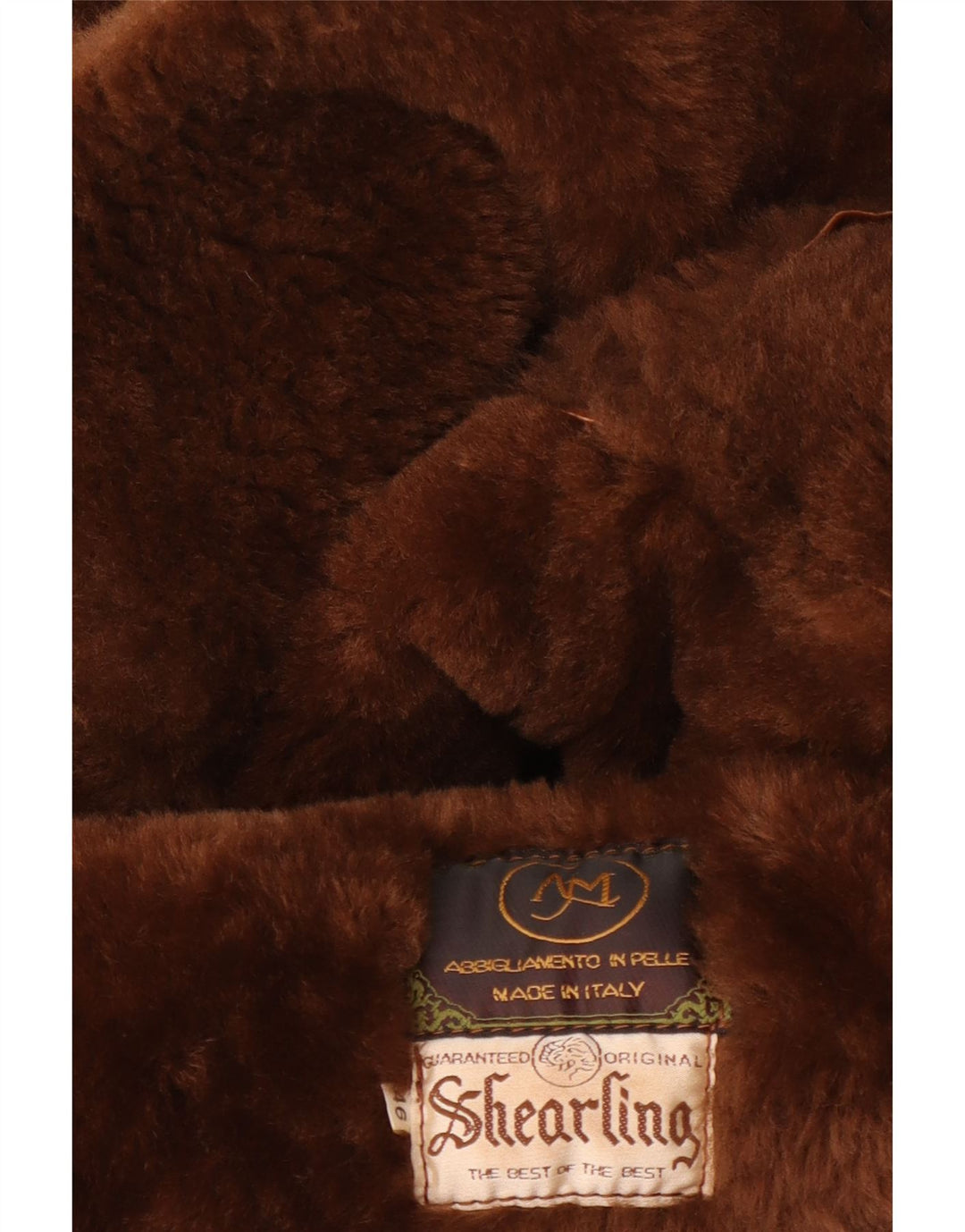 Vintage hombres shearling chaqueta IT 46 pequeño marrón shearling