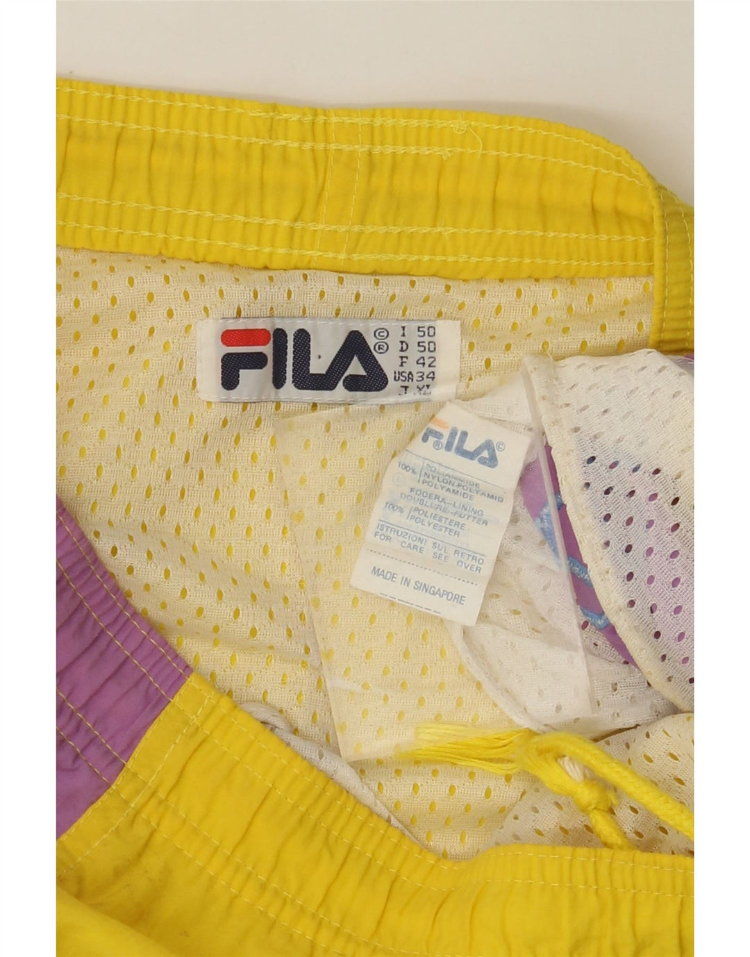 FILA Bañador gráfico para hombre IT 50 Large Yellow Colourblock