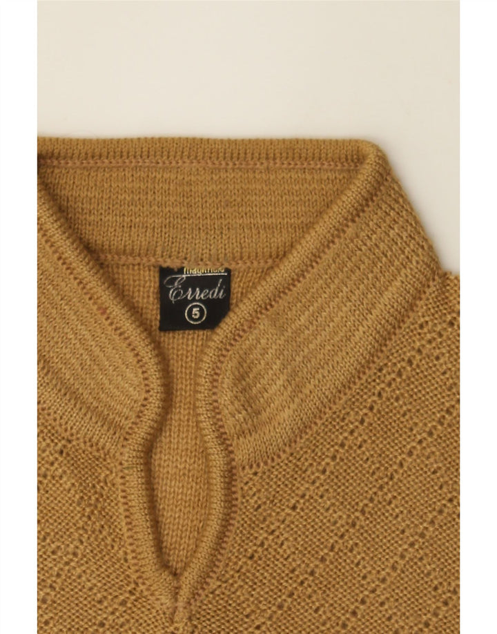 ERREDI Womens Turtle Neck Jumper Sweater UK 14 Medium Brown Cotton Vintage Erredi and Second-Hand Erredi from Messina Hembry 