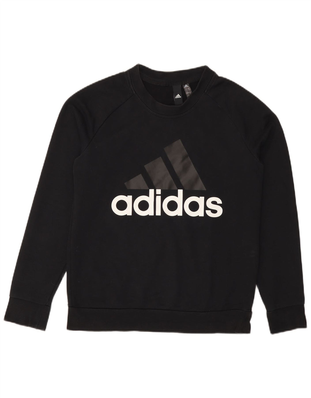 ADIDAS Sudadera gráfica para mujer Jumper UK 12/14 Mediano Negro Algodón