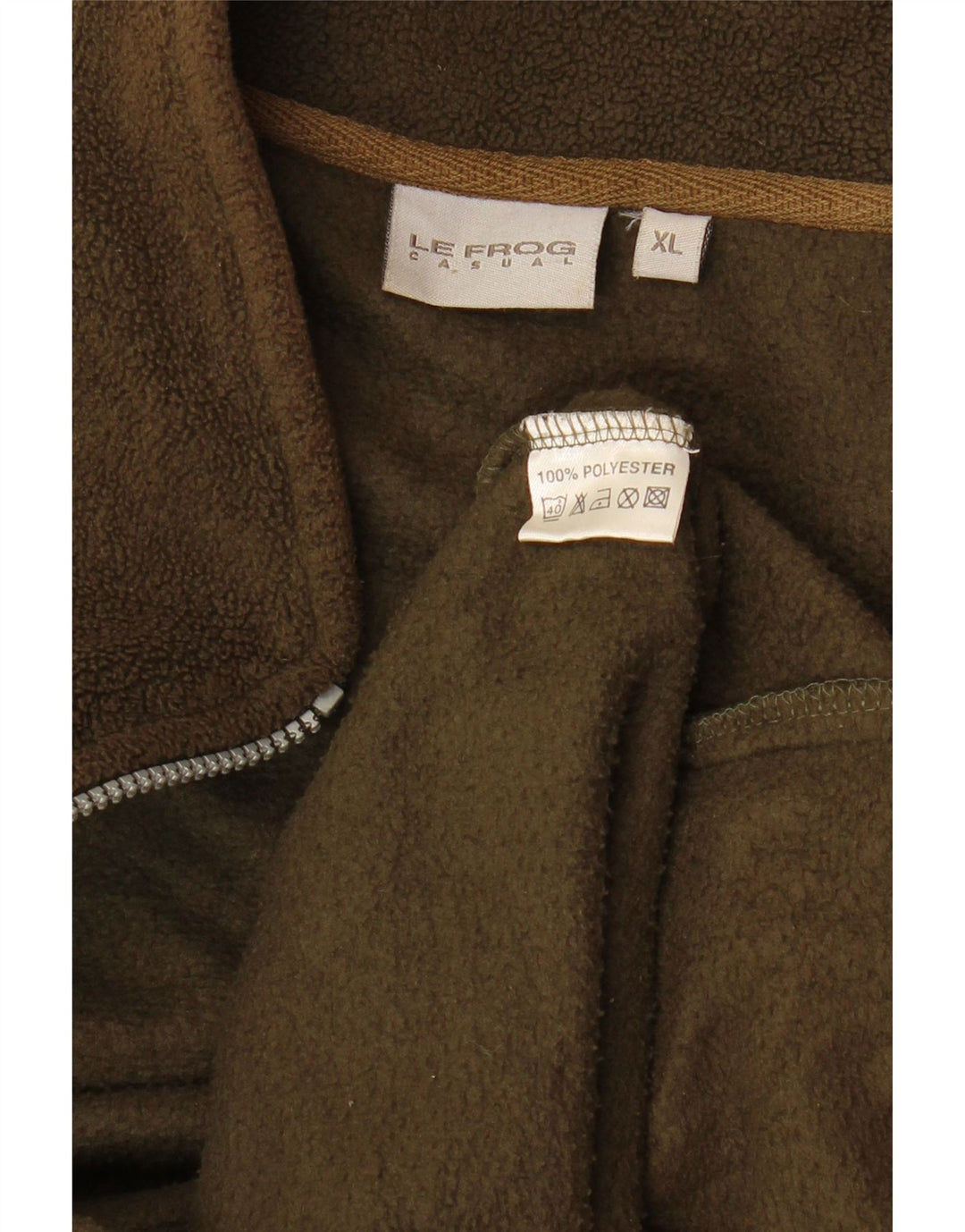 LE FROG Chaleco polar de corte casual para hombre UK 42 XL Poliéster caqui