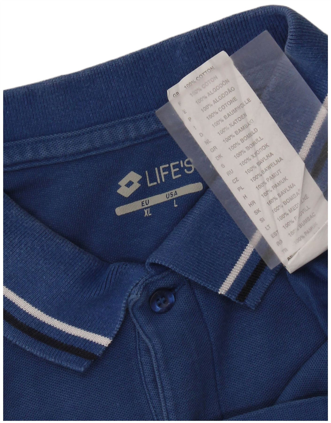 LOTTO Polo Hombre Algodón Azul Grande