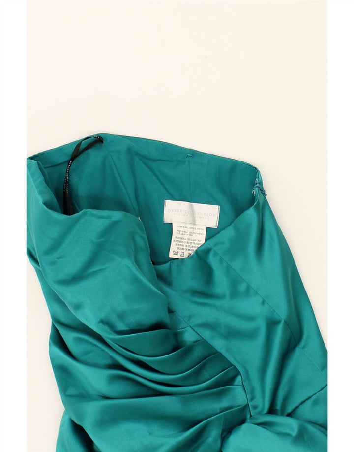 DESSY COLLECTION Womens Strapless Dress UK 12 Medium Turquoise Polyester Vintage Dessy Collection and Second-Hand Dessy Collection from Messina Hembry 