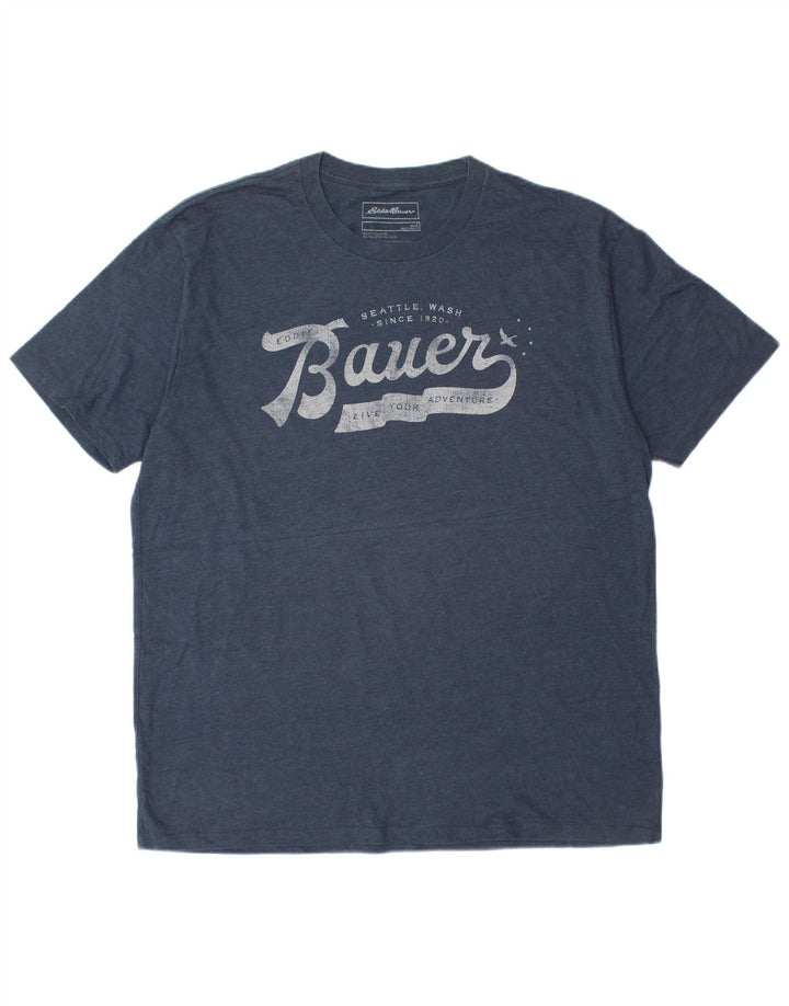 EDDIE BAUER Camiseta gráfica para hombre Top grande de algodón azul