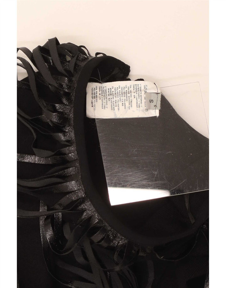 Minifalda vintage para mujer pequeña W26 Viscosa negra