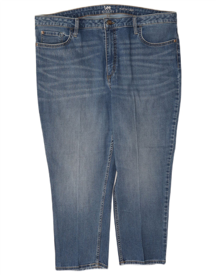 Vaqueros Capri de Talle Medio Raiders para Mujer Lee W38 L23 Azul