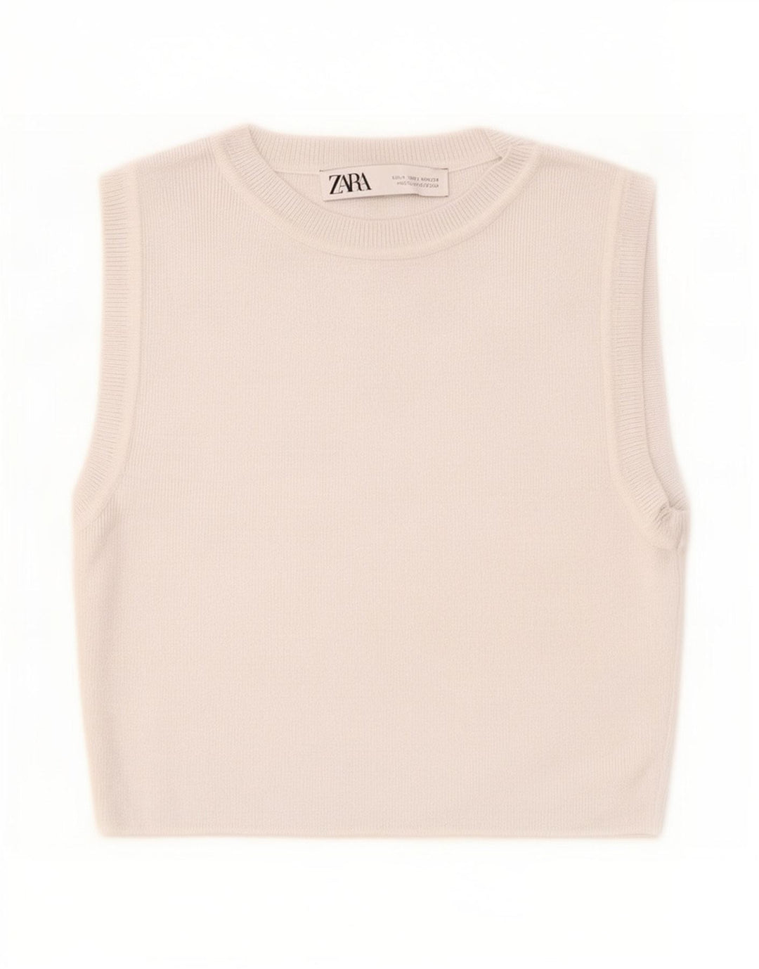 Zara Mujer Crop Vest Top UK 42 Viscosa Gris Medio
