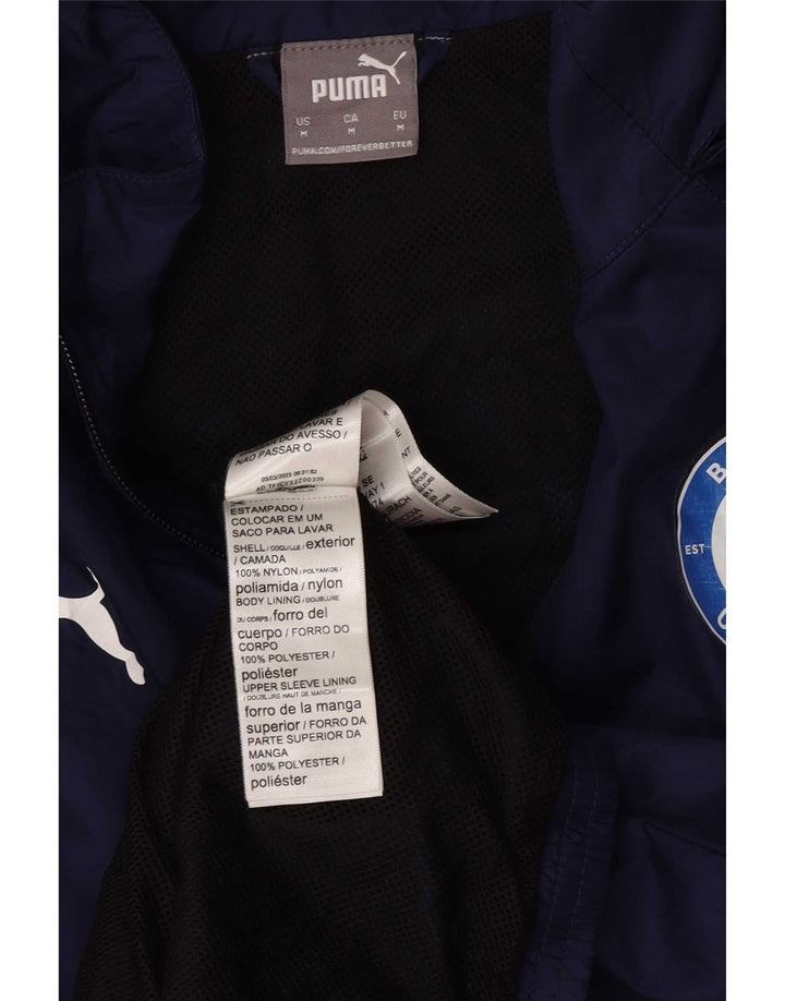 Puma Chaqueta impermeable con capucha para hombre UK 38 Medium Azul marino Colorblock Nylon