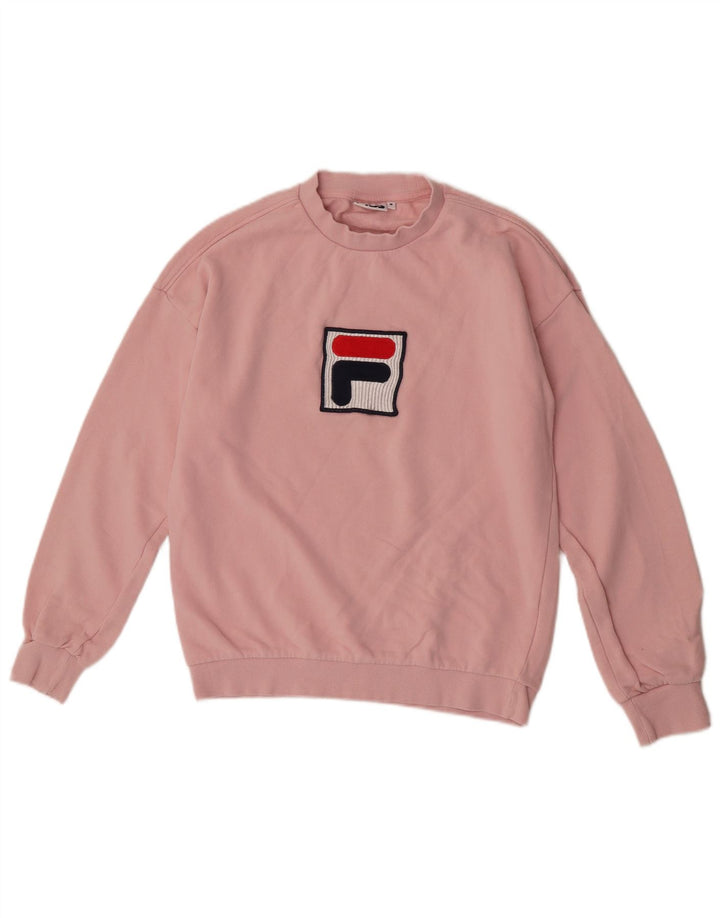 Fila Sudadera gráfica para mujer Jumper UK 14 Algodón rosa medio