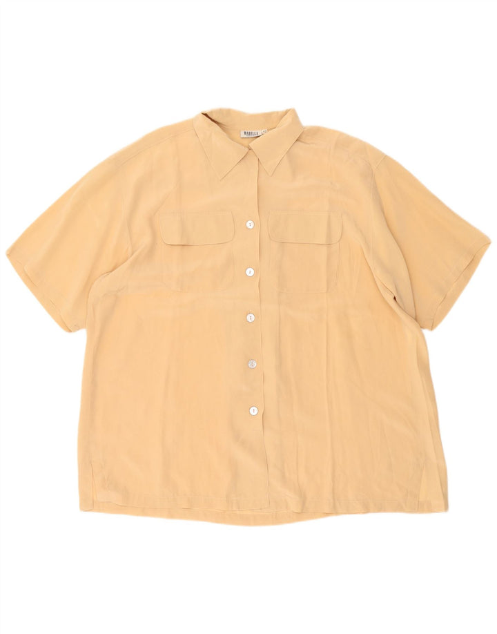 Marella Blusa de manga corta extragrande para mujer IT 42 Medium Beige