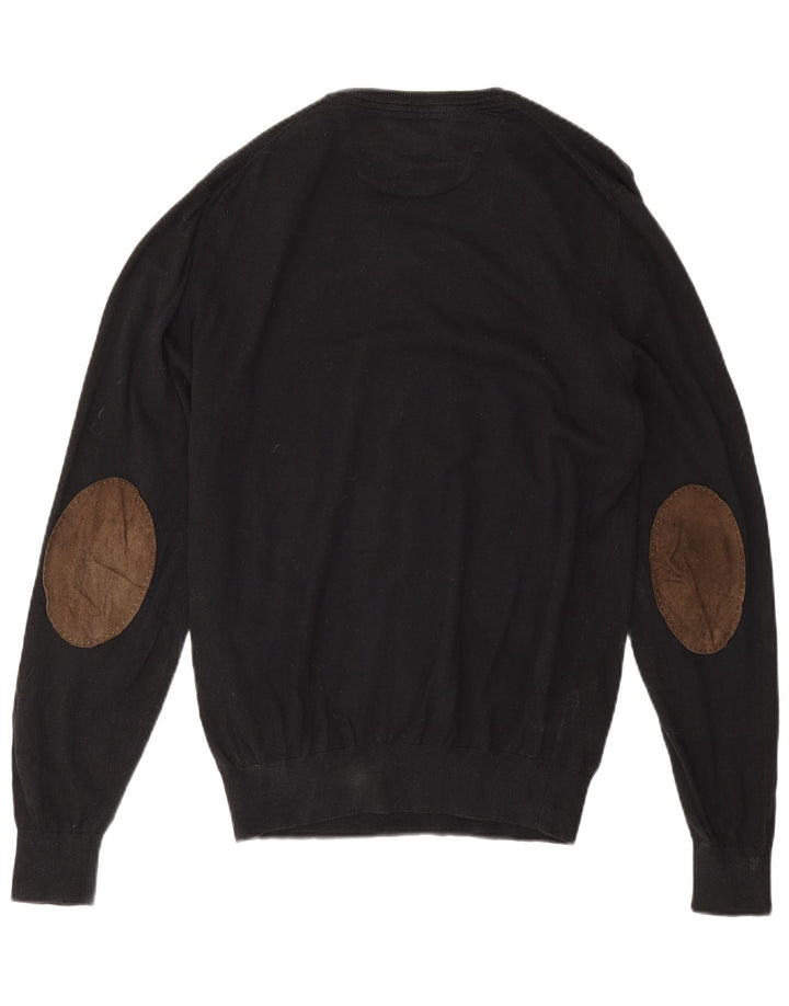 Massimo Dutti Jersey Hombre Cuello Pico XL Negro Algodón