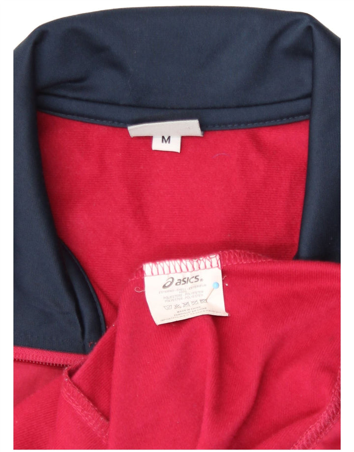 Asics - Chaqueta de chándal para mujer, talla 40, poliéster color block, color rojo medio