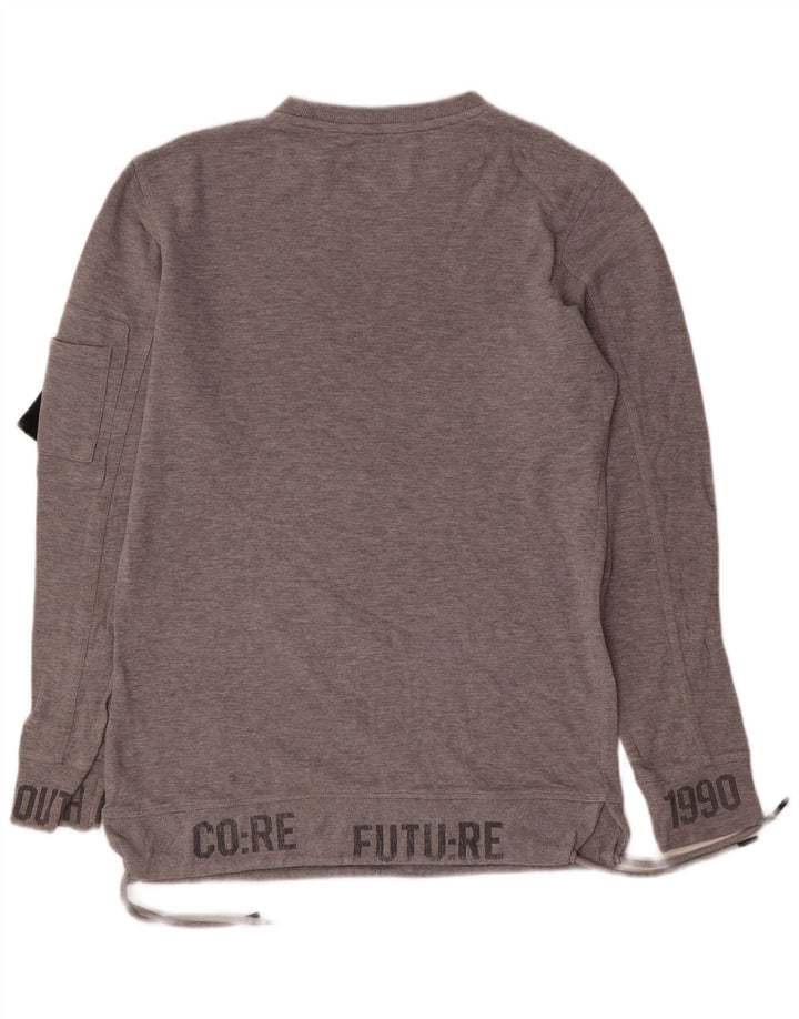 Jack & Jones Hombre Sudadera Gráfica Jumper Small Gris Algodón