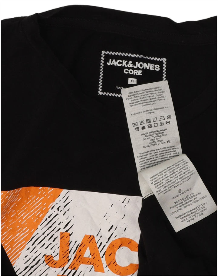 JACK & JONES Hombre Core Graphic Camiseta Top Medium Black Cotton