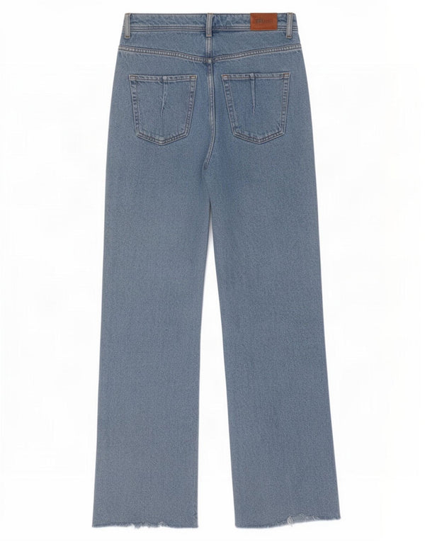 Zara Jeans Sueltos De Tiro Alto Para Mujer EU 40 Medium W30 L33 Algodón Azul