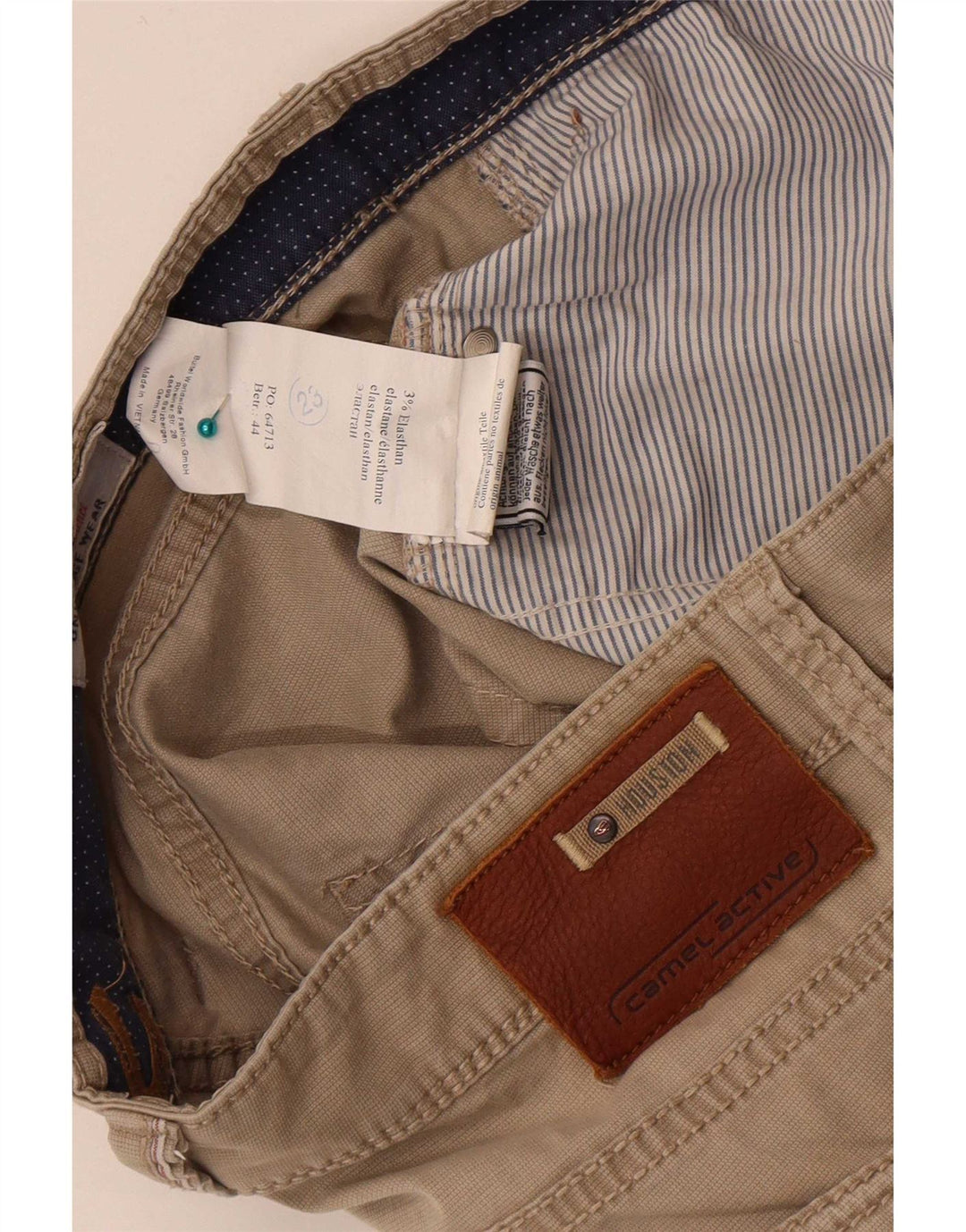 Pantalones informales rectos para hombre Camel Active W33 L36 Algodón beige