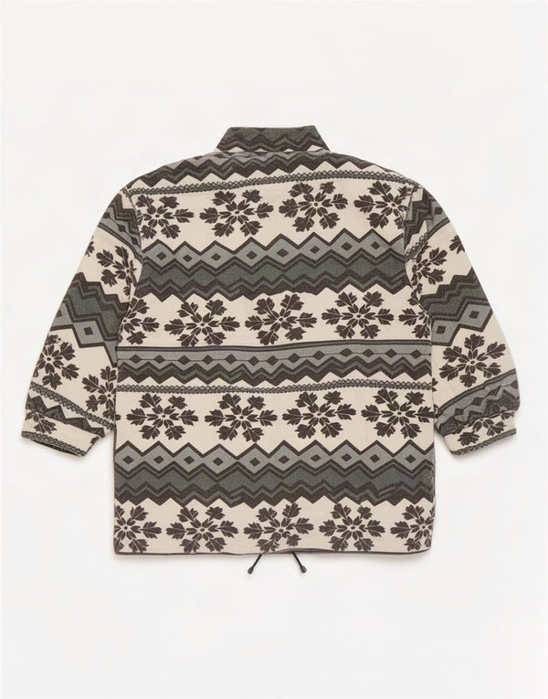 Vintage hombres chaqueta de lana Reino Unido 42 XL blanco Fair Isle