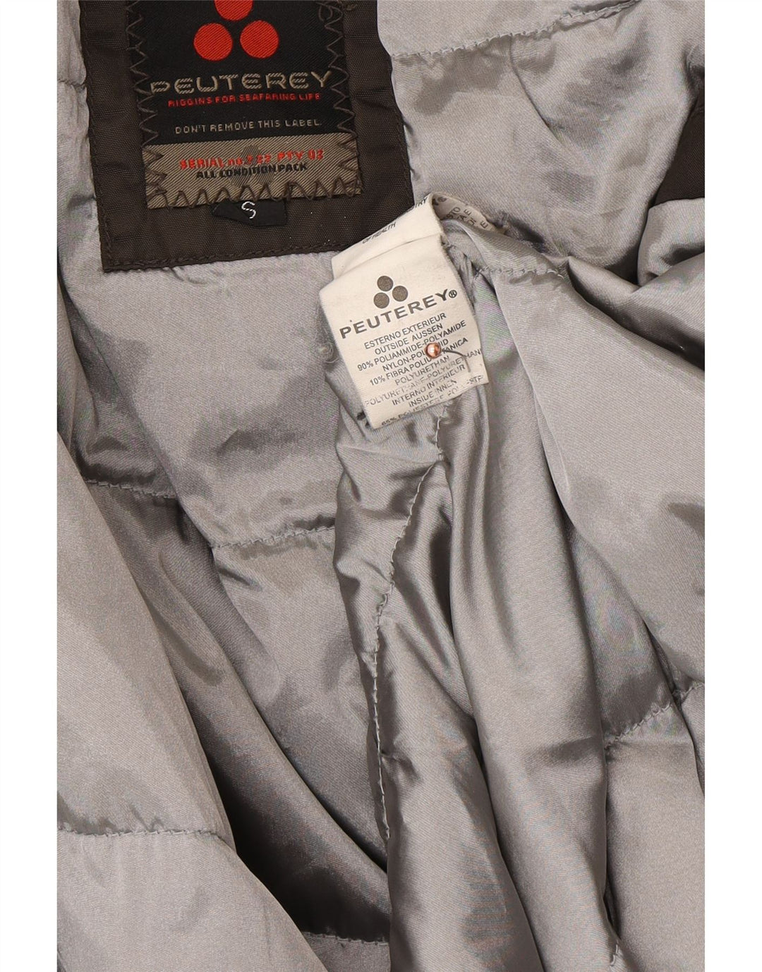 PEUTEREY Abrigo acolchado para hombre UK 36 Small Gris Poliamida