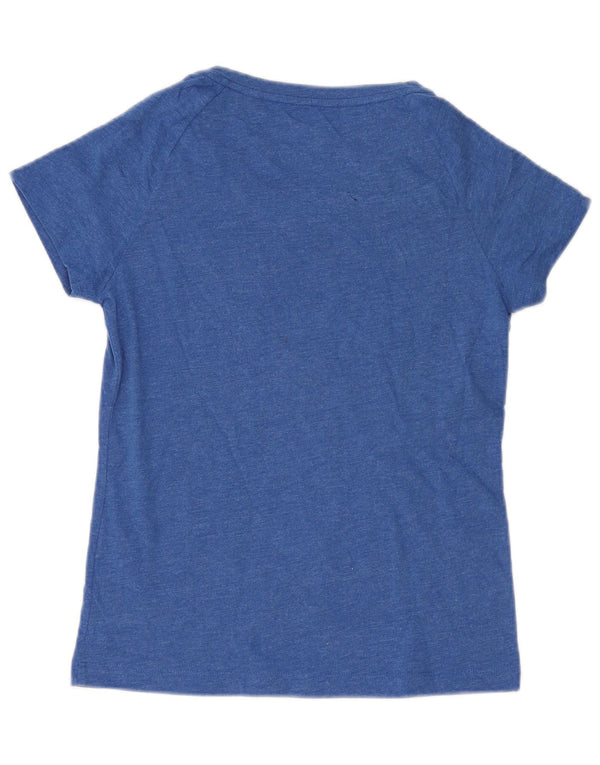 CHAMPION Camiseta con gráfico Heritage Fit para mujer UK 10 Small Blue Cotton