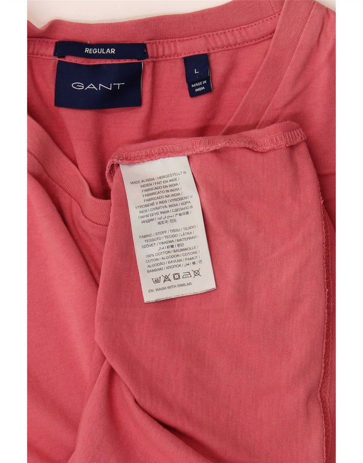 Gant Camiseta Regular para Hombre Top Large Rosa Algodón