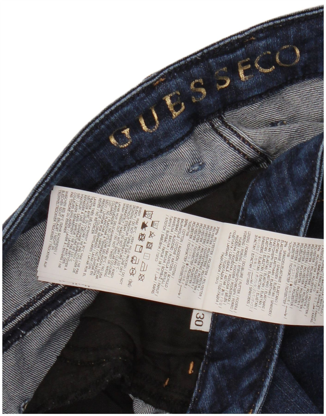 GUESS Vaqueros pitillo Jegging de talle medio para mujer W30 L28 Lyocell azul marino