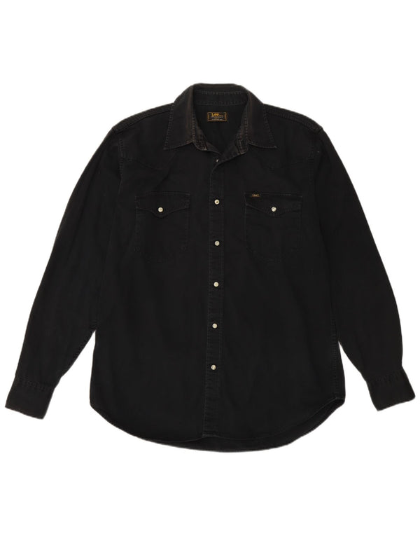 LEE Camisa vaquera para hombre, talla grande, algodón negro