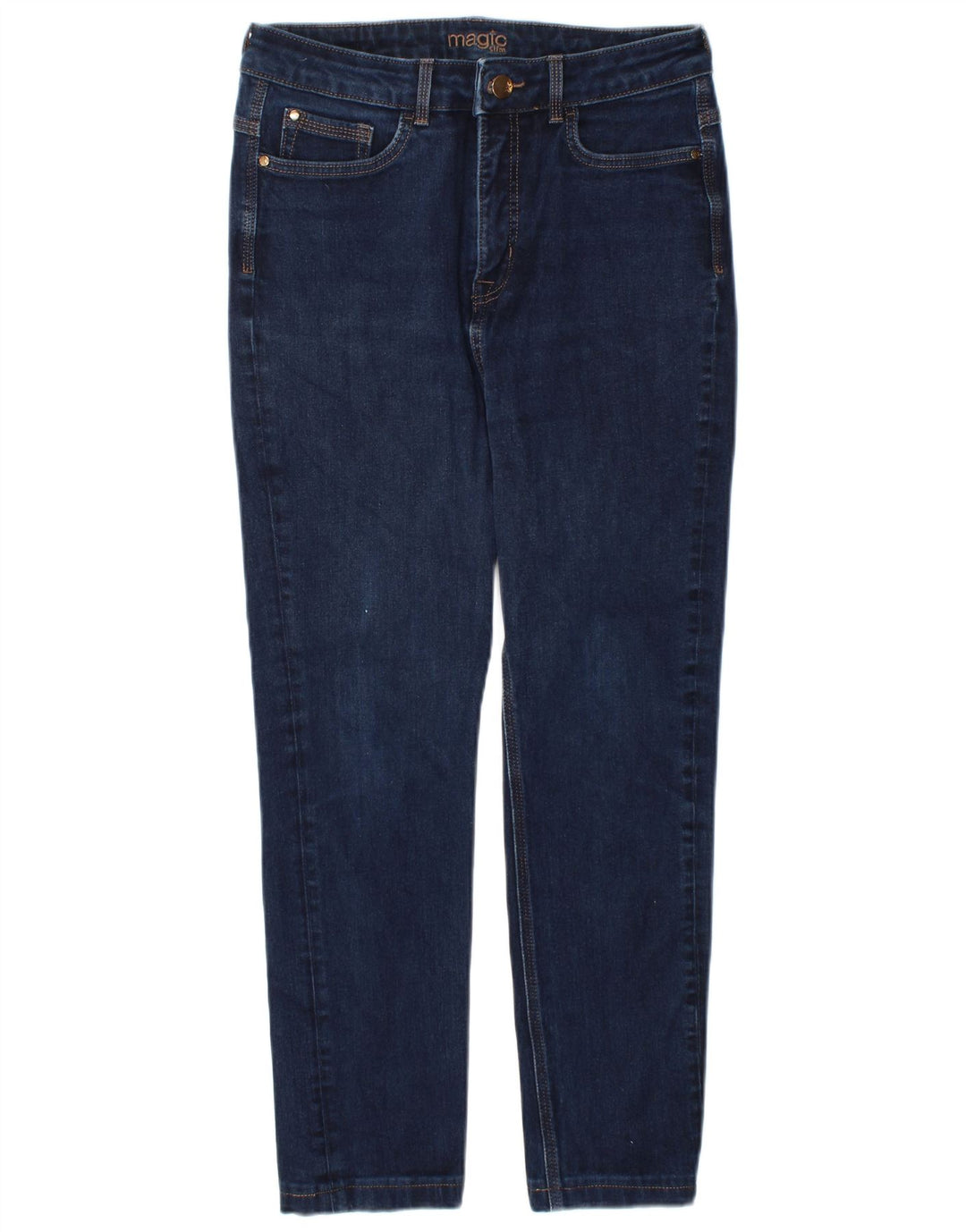Vaqueros ajustados Magic para mujer UK 12 Medium W30 L26 Azul marino Algodón