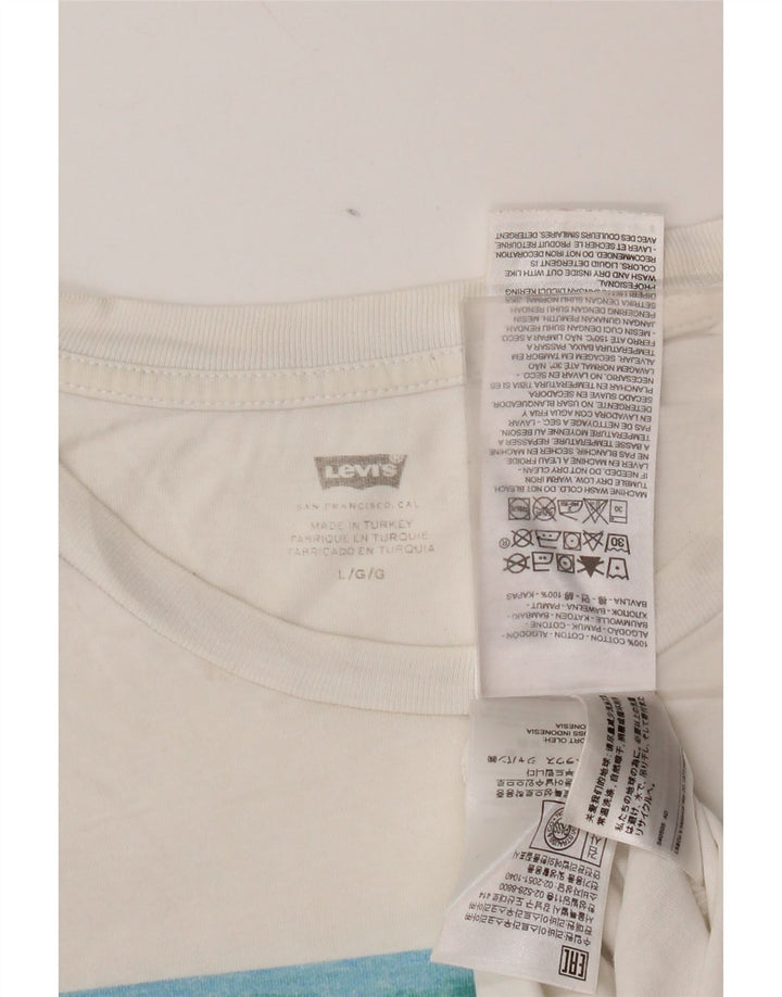 Levi's Camiseta gráfica para mujer Top UK 46 Large White Cotton