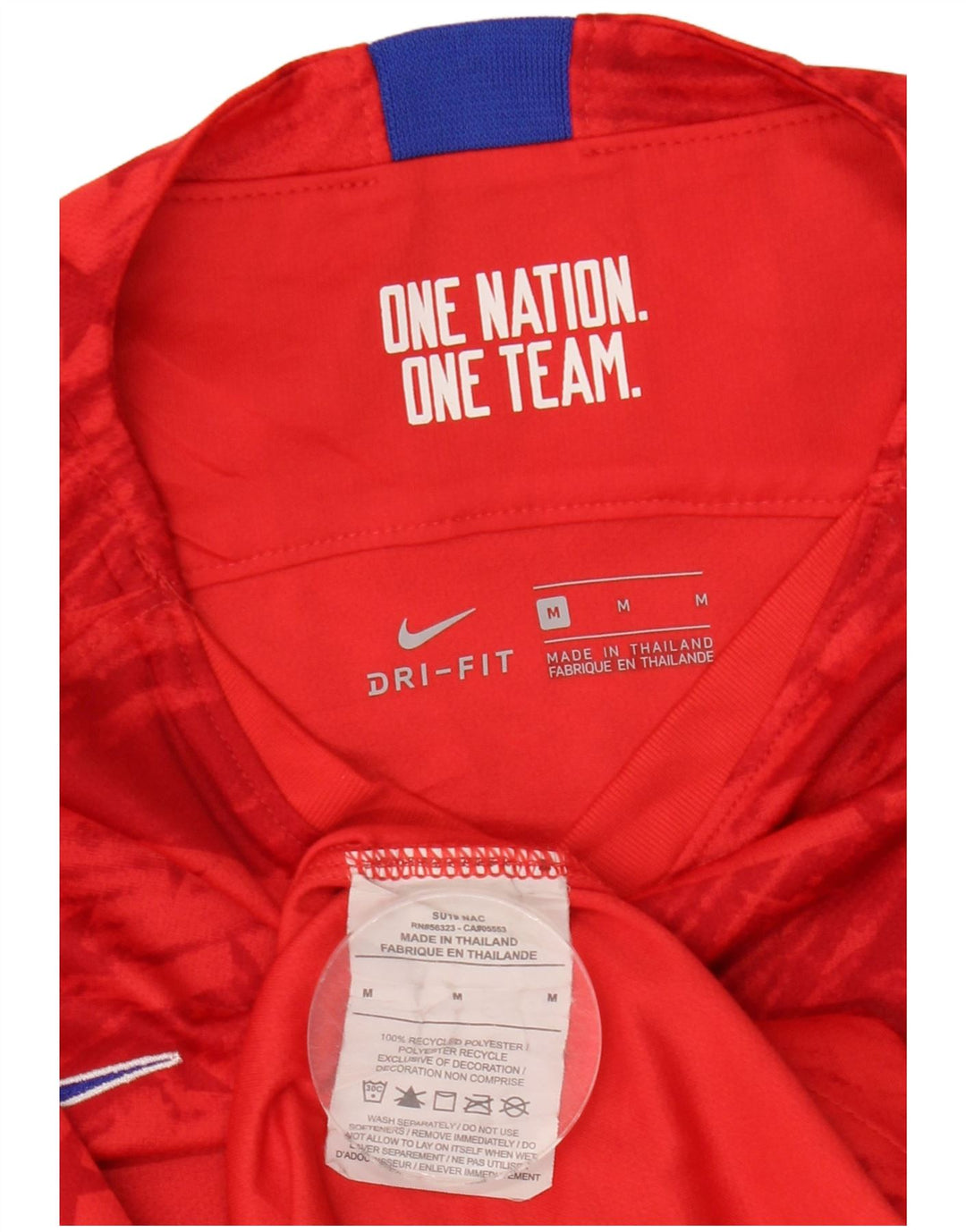 Nike Camiseta gráfica USA para mujer UK 44 Poliéster geométrico rojo mediano