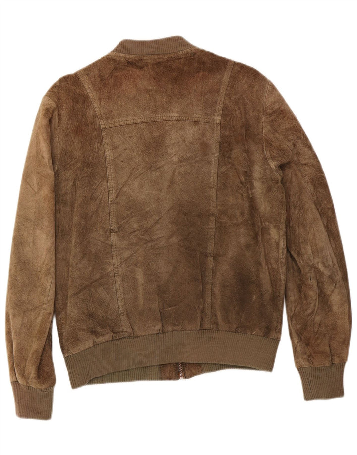 Vintage mujer ante bomber chaqueta IT 50 XL cuero caqui